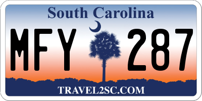 SC license plate MFY287