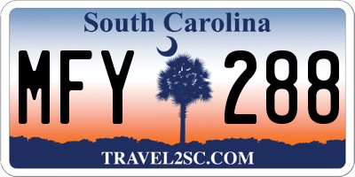 SC license plate MFY288