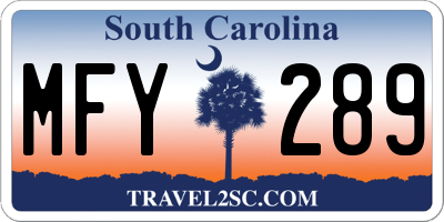 SC license plate MFY289
