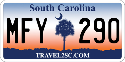 SC license plate MFY290