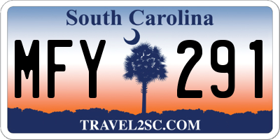 SC license plate MFY291