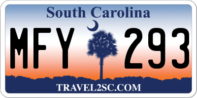 SC license plate MFY293