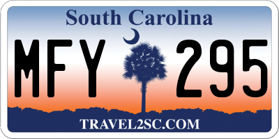 SC license plate MFY295