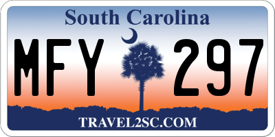 SC license plate MFY297