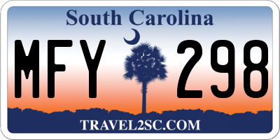 SC license plate MFY298