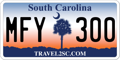 SC license plate MFY300