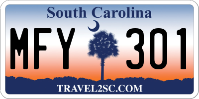 SC license plate MFY301