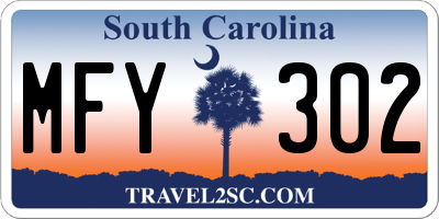 SC license plate MFY302