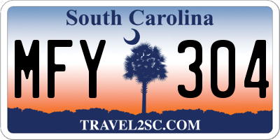 SC license plate MFY304