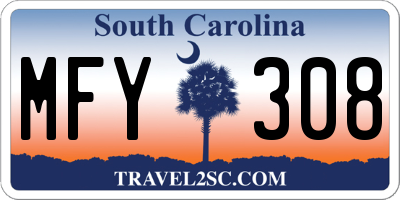 SC license plate MFY308