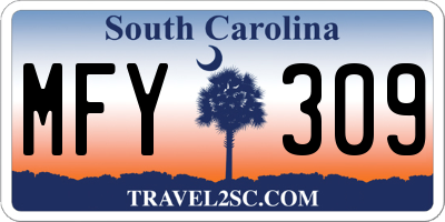 SC license plate MFY309