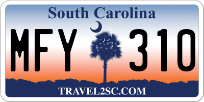 SC license plate MFY310