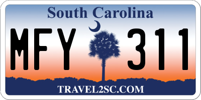 SC license plate MFY311