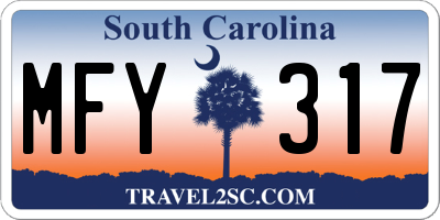 SC license plate MFY317