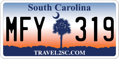 SC license plate MFY319