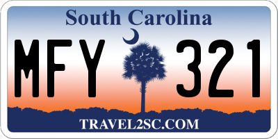 SC license plate MFY321