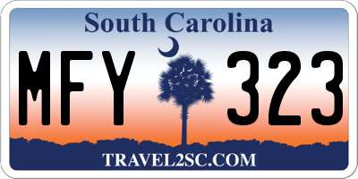 SC license plate MFY323