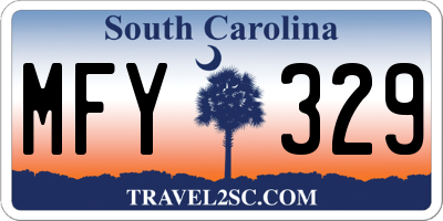 SC license plate MFY329
