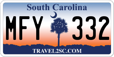 SC license plate MFY332