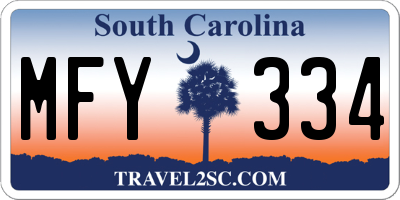 SC license plate MFY334