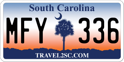 SC license plate MFY336