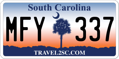 SC license plate MFY337