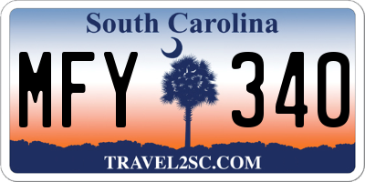 SC license plate MFY340