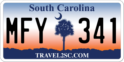SC license plate MFY341
