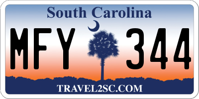 SC license plate MFY344