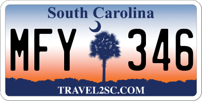 SC license plate MFY346