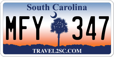 SC license plate MFY347