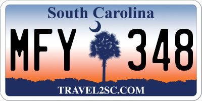 SC license plate MFY348