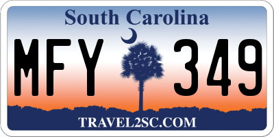 SC license plate MFY349