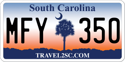 SC license plate MFY350