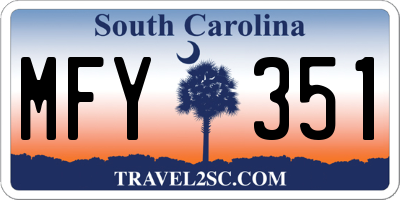 SC license plate MFY351