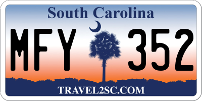 SC license plate MFY352