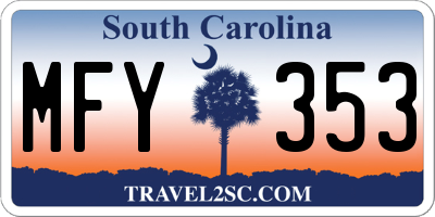 SC license plate MFY353