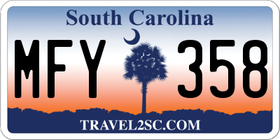 SC license plate MFY358
