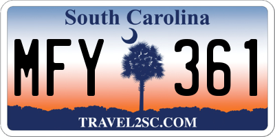 SC license plate MFY361