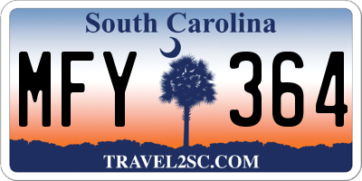 SC license plate MFY364