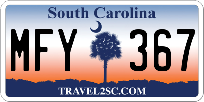 SC license plate MFY367