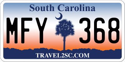 SC license plate MFY368