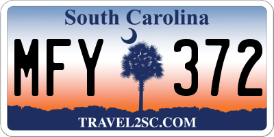 SC license plate MFY372