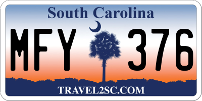 SC license plate MFY376