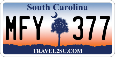 SC license plate MFY377