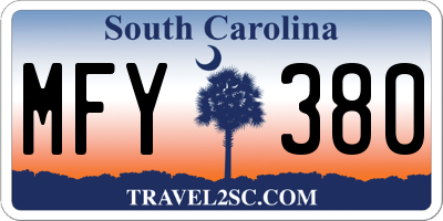 SC license plate MFY380