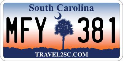 SC license plate MFY381