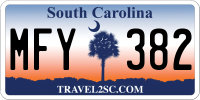 SC license plate MFY382