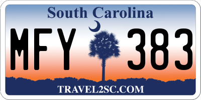 SC license plate MFY383