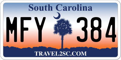 SC license plate MFY384